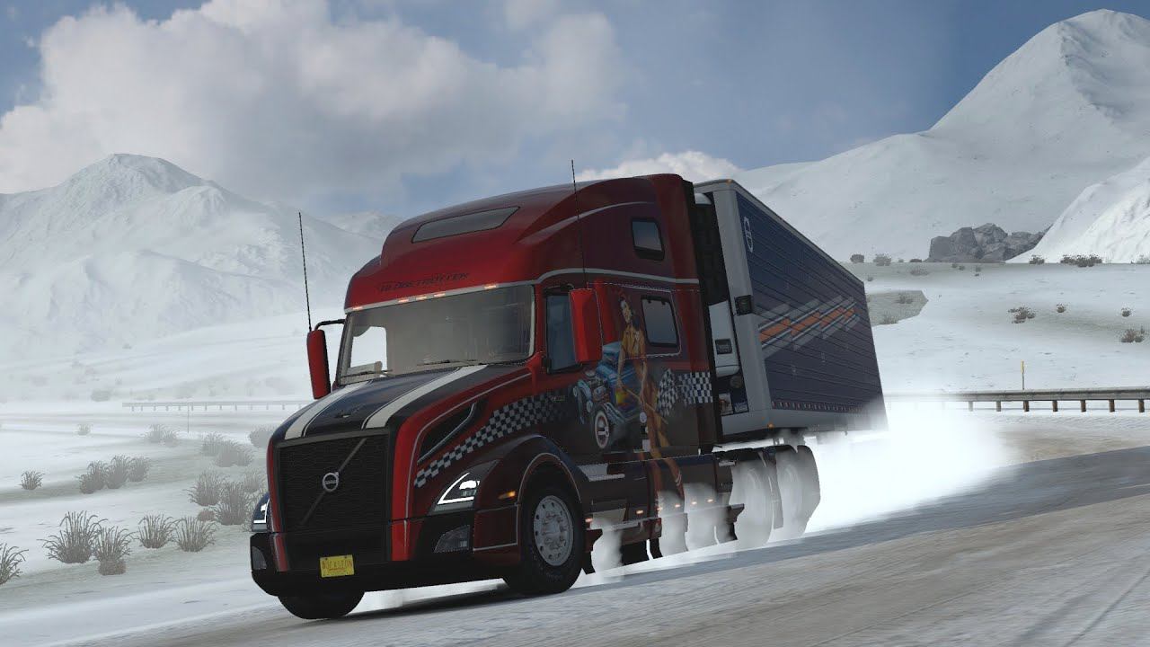 [ATS] New Volvo VNL series from SCS_Brutal SnowFall Trucking in Alaska смотреть онлайн
