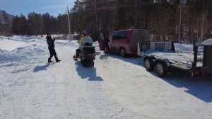 Как мы перевернулись на снегоходе в Алтае