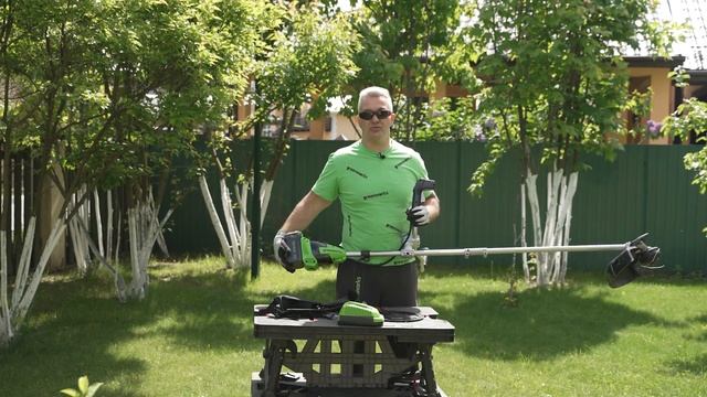 Триммер аккумуляторный Greenworks GD40BCB c бесщеточным двигателем, 40V смотреть онлайн