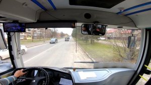 Вид из кабины водителя автобуса. Маршрут 24А.