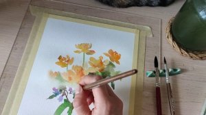 Огоньки акварелью.