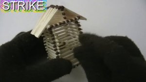 Как сделать домик  из спичек с клеем и сжечь его дотла