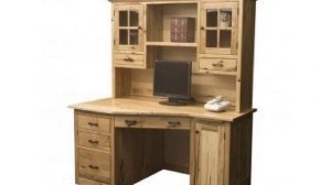 Wood Corner Computer Desk Hutch