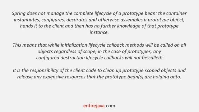 Prototype bean life cycle in Spring Framework - Easy explanation [entirejava.com] смотреть онлайн