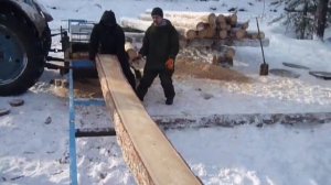 Пилорама Гоголева “ДYПСYН”. Весь рабочий процесс. Работники только осваивают навыки.