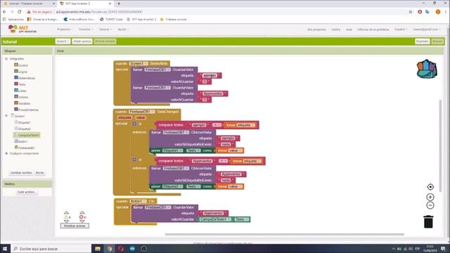 ESP8266 + AppInventor + Firebase. Subir y bajar datos de Firebase con ESP8266 y AppInventor.