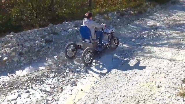 Электроквадроцикл электромобиль RusRover тест драйв в Гелинджике на гальке