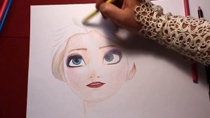 Как нарисовать Эльзу How to draw Elsa with loose hair Frozen2