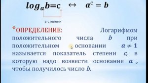 ЛОГАРИФМЫ. ОСНОВНОЕ ЛОГАРИФМИЧЕСКОЕ ТОЖДЕСТВО.