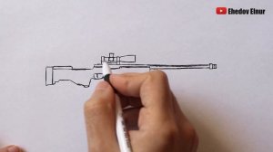 Как нарисовать оружие снайпер AWP поэтапно легко | Ehedov Elnur