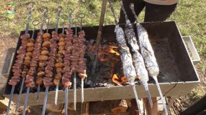 Дачная кухня. Куриные сердечки на мангале