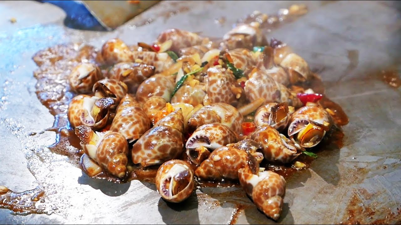 Тайваньская уличная еда – морские улитки, морепродукты
