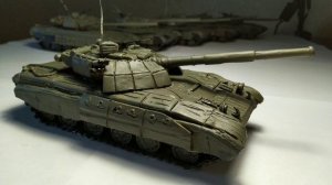 Танки Т-64 БВ, Т-64 БМ "Булат", Т-72 Б из пластилина в масштабе 1/43