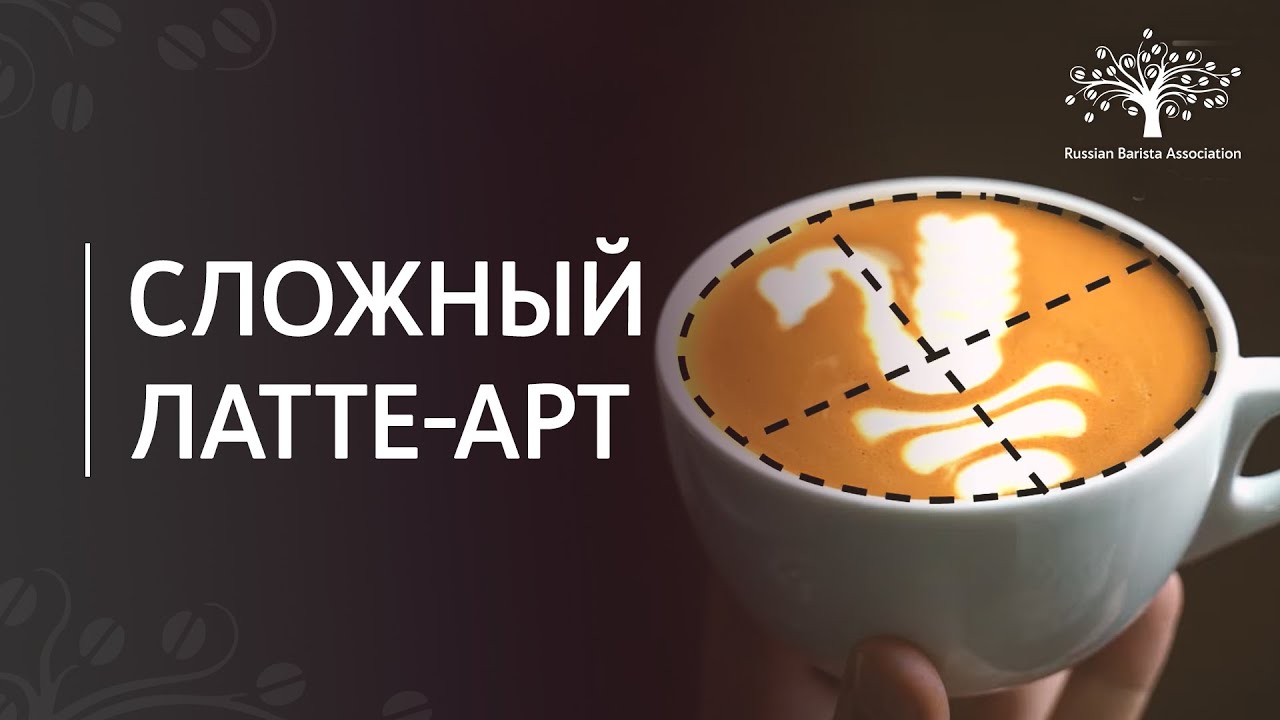 Сложный латте арт. Russian Barista Association.