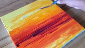 Простая демонстрация абстрактной пейзажной живописи  с использованием мастихина и акрила #09