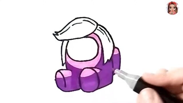 АМОНГ АС рисунок /Как нарисовать персонажа АМОНГ АС - How to draw AMONG US смотреть онлайн