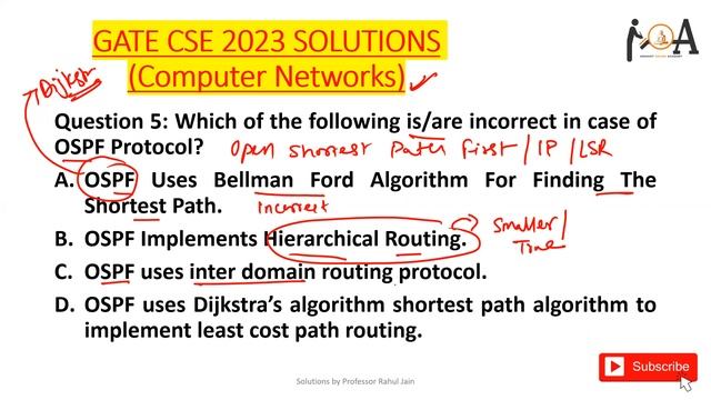 GATE CS 2023 Solutions | Question Wise Detailed Explanation | Computer Networks | OSPF