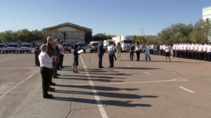 Открытый строевой смотр УМВД России на комплексе Байконур