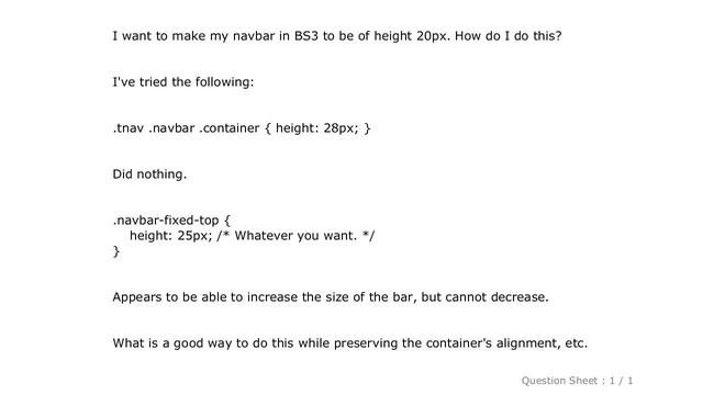 CSS : How do you decrease navbar height in Bootstrap 3? смотреть онлайн