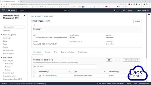 Creating an IAM User and Generating Access Key on Amazon Web Services AWS