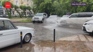 Утренний ливень затопил улицы и дворы Красноярска