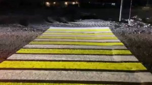 Проекционный пешеходный переход с проектором GS-300R (в полной темноте с объективом 1:1,4 м)