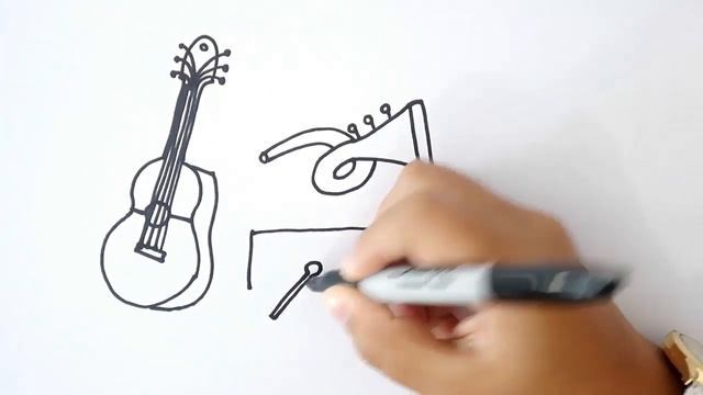 ¿Cómo Dibujar INSTRUMENTOS MUSICALES? - Dibujo de Instrumentos Musicales смотреть онлайн
