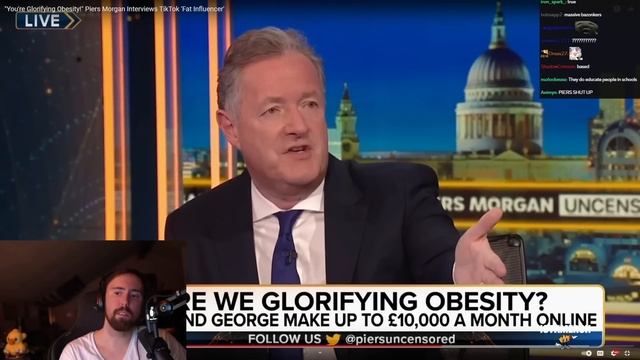 "You're Glorifying Obesity!" TikTok 'Fat Influencer' vs Piers Morgan | Asmongold Reacts смотреть онлайн