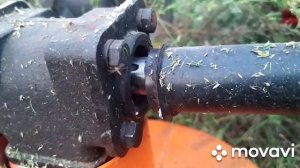 испытание роторной косилки к мотоблоку. от вала отбора мощности.