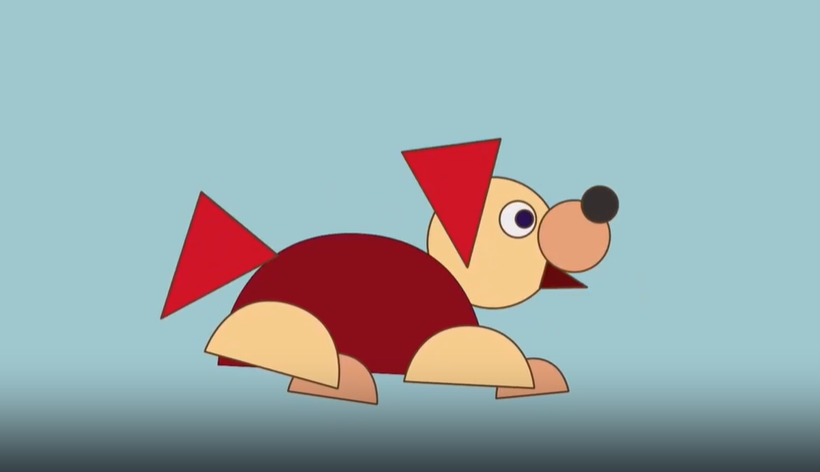 Собачка из геометрических фигур смотреть онлайн