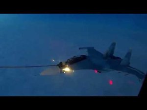 Ночная дозаправка бомбардировщиков Су-34 в Южном военном округе