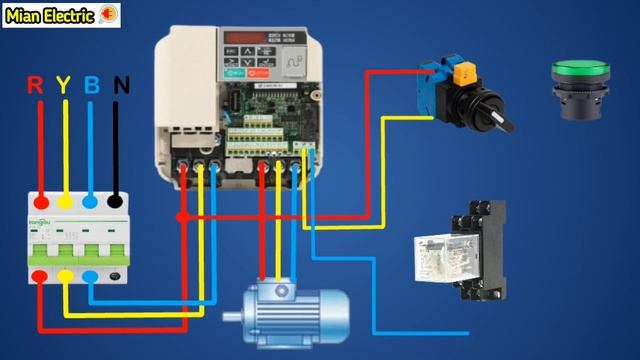 VFD Inverter Power & Control Wiring with Auto Manual Selector Switch/ Practical VFD Interlock Wirin
