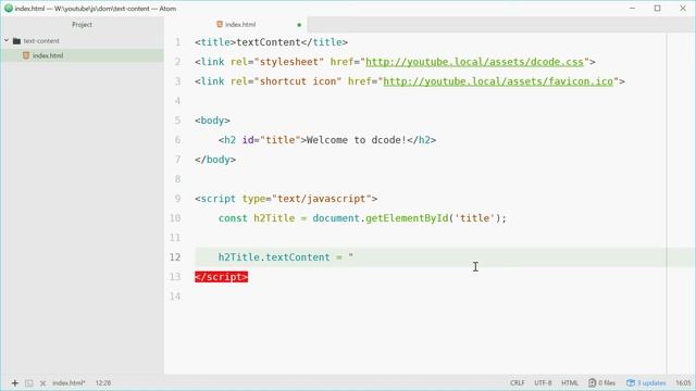 textContent - Javascript DOM Tutorial For Beginners