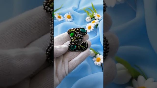 Green brooch initials E / Брошь буква е / Personalized brooch letter gift / Custom letter brooch❤️🥺