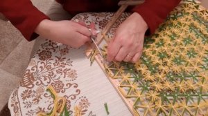 С Галиной по,,малину,,Шестиугрльная салфетка на пяльцах.Часть3