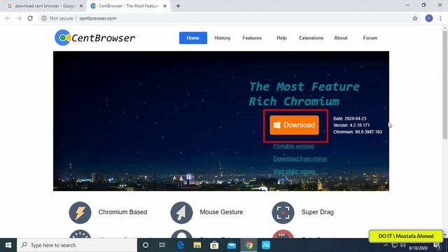 The Fastest And Lightest Browser ( Cent Browser Download Free For Windows 10, 7, 8 ) 64/32 bit