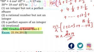 The value of2 (sin 30° + 2 cos2 45° + 3 sin3° + 4 cos2 45° + .... + 17 sin30°+ 18 cos2 45°) is