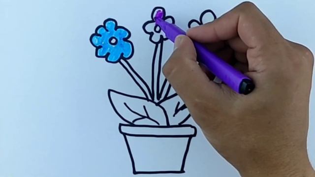 How to draw a flower pot/Как нарисовать цветочный горшок/Bagaimana cara menggambar pot bunga смотреть онлайн