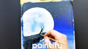 Учебник по акриловой живописи лунного пейзажа  ASMR