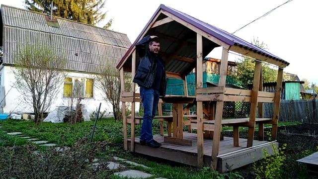 Деревянная беседка 2х2м для дома для дачи besedkiGuriev смотреть онлайн
