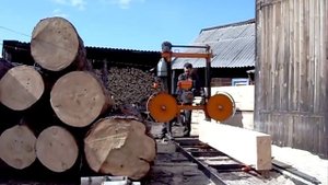 Самодельная ленточная пилорама.