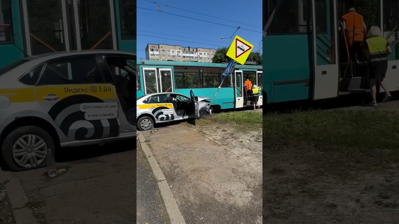 Серьезная авария произошла на отрезке трамвайного маршрута в районе Серебрянке придётся идти пешком