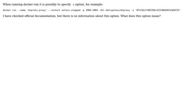 DevOps & SysAdmins: docker run what does "-s" option mean? смотреть онлайн