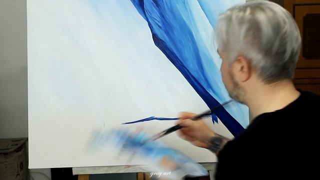 Абстрактная картина маслом / Картина для интерьера