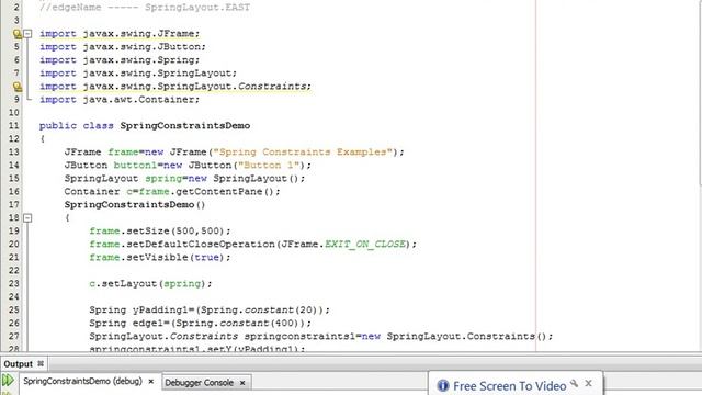 Java Programming Tutorial -SpringLayout.Constraints-15- public void setConstraint(String edgeName ,
