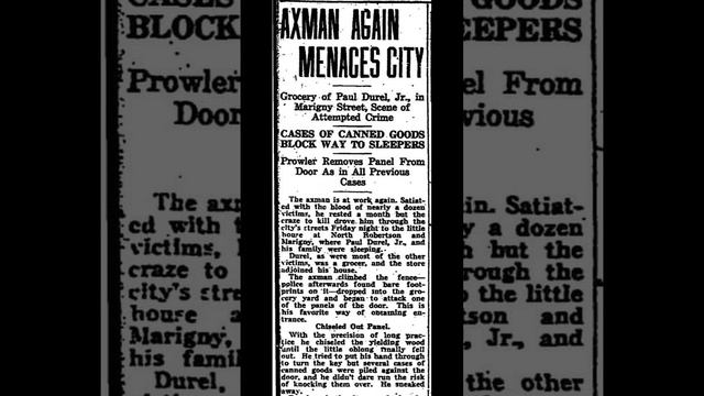 the Axeman of new Orleans #truecrime #horrorstories #unsolvedmysteries #scarystories #coldcase