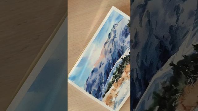 Горы #акварель #какрисоватьакварелью
