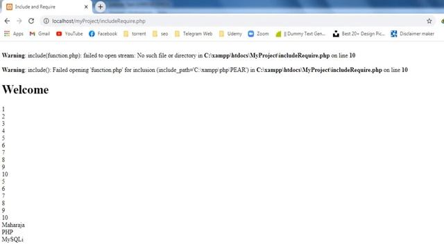 Include Require Function - Part 13 || php tutorials in telugu || Maharaja