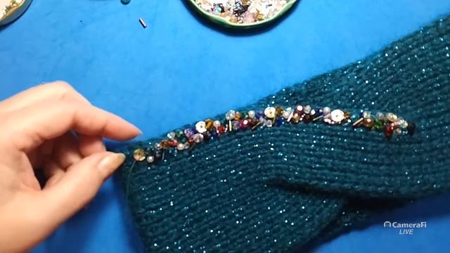 Вязаная повязка на голову #вязаниеспицами смотреть онлайн