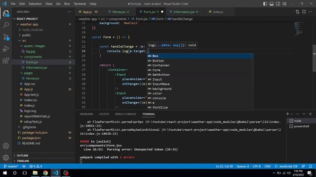 Weather App | React & Material UI | React Project Series